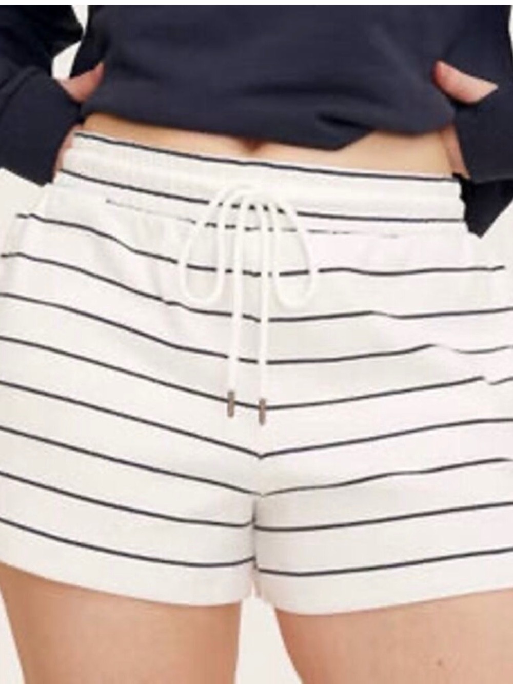 NWT Parke White Stripe Drawstring Lounge Shorts